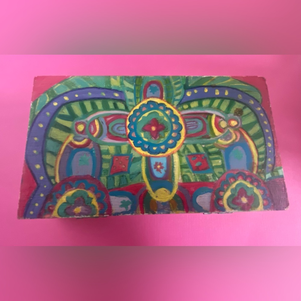 Colorful Hand-Painted Box - Picture 3 of 5